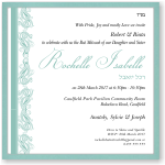 Tiffany Blue Paisley Border Bat Mitzvah Invitation Template